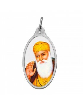 Guru Nanak Ji Silver Colour Pendant