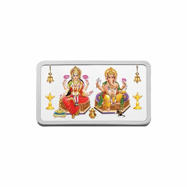 10g Silver Colour Bar (999.9) - Lakshmi Ganesha